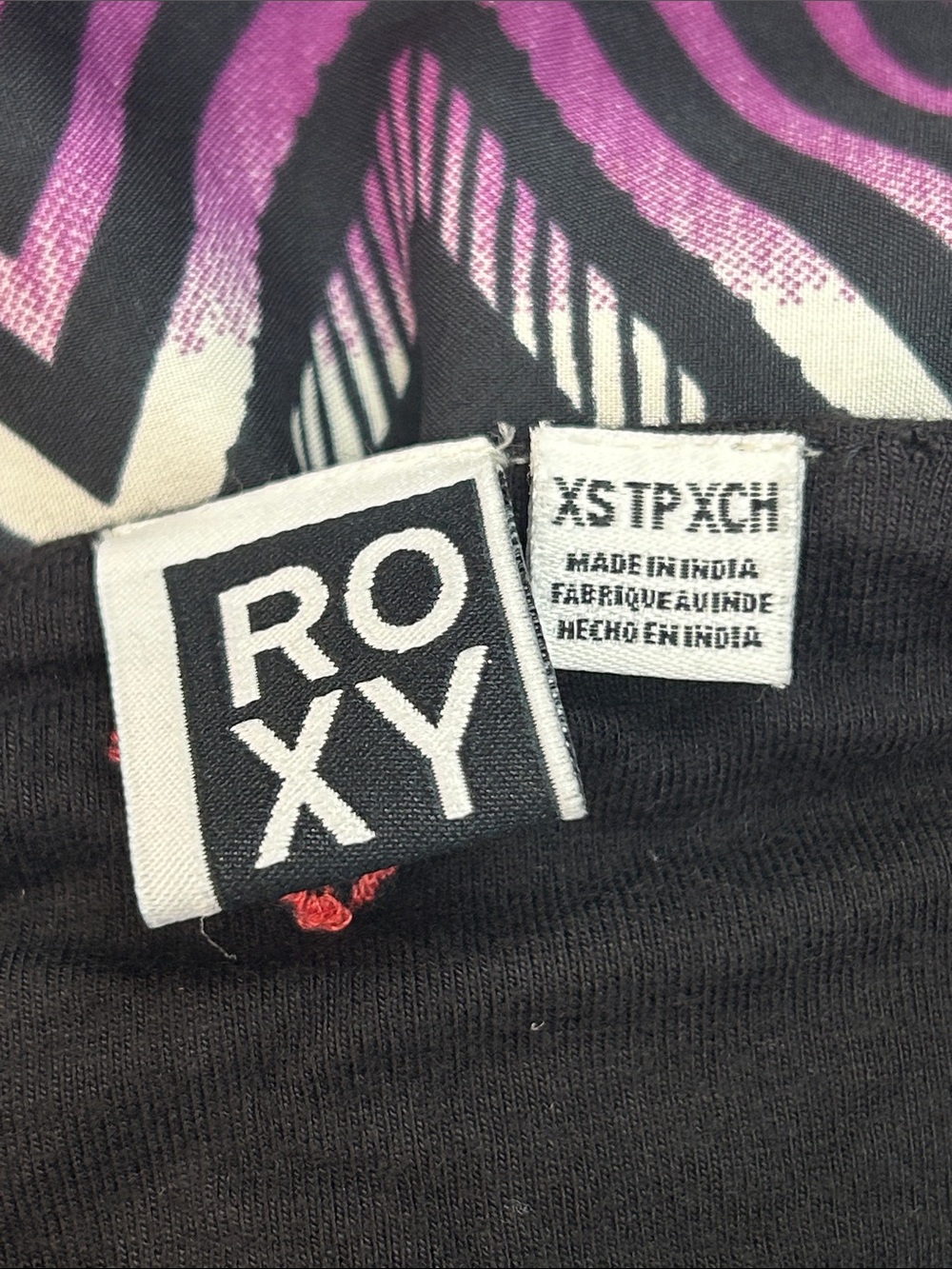 Roxy Black Strapless Midi Dress with Teal, Purple & Coral Chevron Skirt - Picture 3 of 3